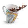 Seahorses Orange Magenta Splash White Ink Latte Mug