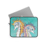 Seahorses Orange Magenta Teal Ii Ink Laptop Sleeve