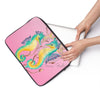 Seahorses Pink Watercolor Ink Art Laptop Sleeve