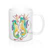 Seahorses Watercolor Ink Art Mug 11Oz