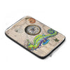 Seahorses Watercolor Ink Compass Nautical Art Laptop Sleeve
