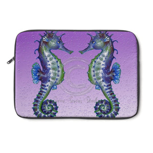 Seahorses Watercolor Purple Laptop Sleeve 13