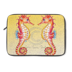 Seahorses Watercolor Yellow Laptop Sleeve 13