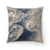 Sepia Sea Turtle Watercolor Square Pillow 14X14 Home Decor