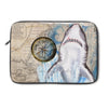 Shark Watercolor & Compass Art Laptop Sleeve 13