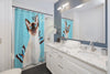Siamese Cat Butterflies Blue Watercolor Art Shower Curtain Home Decor