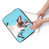 Siamese Cat Butterflies Watercolor Blue Laptop Sleeve