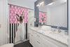 Siamese Cat Polka Dot Pink Watercolor Art Shower Curtain Home Decor