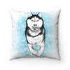 Siberian Husky Polar Sled Dog Running Snow Art Square Pillow 14 × Home Decor
