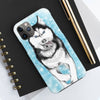 Siberian Husky Polar Sled Dog Running Snow Art White Case Mate Tough Phone Cases