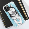 Siberian Husky Polar Sled Dog Running Snow Art White Case Mate Tough Phone Cases