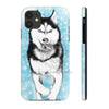 Siberian Husky Polar Sled Dog Running Snow Art White Case Mate Tough Phone Cases Iphone 11