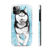 Siberian Husky Polar Sled Dog Running Snow Art White Case Mate Tough Phone Cases Iphone 11 Pro Max