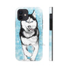Siberian Husky Polar Sled Dog Running Snow Art White Case Mate Tough Phone Cases Iphone 12