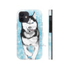 Siberian Husky Polar Sled Dog Running Snow Art White Case Mate Tough Phone Cases Iphone 12 Mini