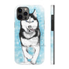 Siberian Husky Polar Sled Dog Running Snow Art White Case Mate Tough Phone Cases Iphone 12 Pro Max