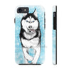 Siberian Husky Polar Sled Dog Running Snow Art White Case Mate Tough Phone Cases Iphone 7 8