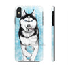 Siberian Husky Polar Sled Dog Running Snow Art White Case Mate Tough Phone Cases Iphone Xs Max