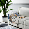 Siberian Tiger In The Snow Watercolor Art Velveteen Plush Blanket All Over Prints