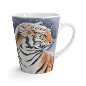 Siberian Tiger Snow Watercolor Art Latte Mug 12Oz Mug