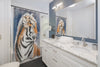 Siberian Tiger Snow Watercolor Art Shower Curtain Home Decor