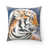 Siberian Tiger Snow Watercolor Art Square Pillow Home Decor