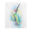 Singing Annas Hummingbird Art Velveteen Plush Blanket 50 × 60 All Over Prints