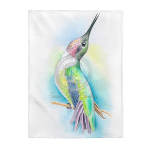 Singing Annas Hummingbird Art Velveteen Plush Blanket 60 × 80 All Over Prints