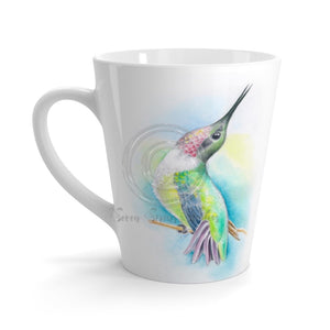 Singing Annas Hummingbird Watercolor Latte Mug 12Oz Mug