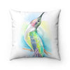Singing Hummingbird Watercolor Art Square Pillow 14X14 Home Decor