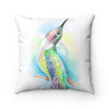 Singing Hummingbird Watercolor Art Square Pillow Home Decor