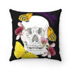 Skeleton Flowers And Butterflies Art Square Pillow 14X14 Home Decor