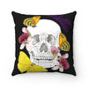 Skeleton Flowers And Butterflies Art Square Pillow Home Decor