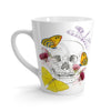 Skull Butterflies And Flowers Collage Watercolor Art White Latte Mug 12Oz Mug