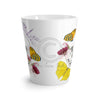 Skull Butterflies And Flowers Collage Watercolor Art White Latte Mug Mug