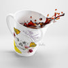 Skull Butterflies And Flowers Collage Watercolor Art White Latte Mug Mug