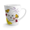 Skull Butterflies And Flowers Collage Watercolor Art White Latte Mug Mug