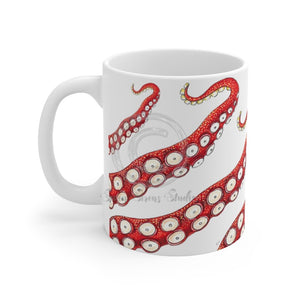 Smaller Red Tentacles Octopus Ink Mug 11Oz