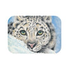Snow Leopard Watercolor Art Bath Mat 24 × 17 Home Decor