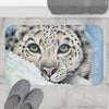 Snow Leopard Watercolor Art Bath Mat Home Decor