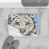 Snow Leopard Watercolor Art Bath Mat Home Decor