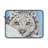Snow Leopard Watercolor Art Laptop Sleeve 15
