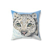 Snow Leopard Watercolor Art Square Pillow Home Decor