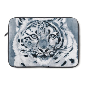 Snow Leopard Watercolor Ink Art Laptop Sleeve 13