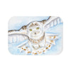 Snowy White Owl Flying Watercolor Art Bath Mat 24 × 17 Home Decor