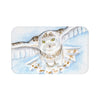 Snowy White Owl Flying Watercolor Art Bath Mat 34 × 21 Home Decor