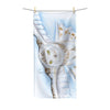 Snowy White Owl Flying Watercolor Art Polycotton Towel 30 × 60 Home Decor