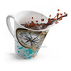 Steel Blue Octopus Teal Splash Compass Latte Mug Mug