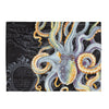 Steel Blue Octopus Tentacles Vintage Map Chic Watercolor Art Velveteen Plush Blanket 30 × 40 All