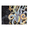 Steel Blue Octopus Tentacles Vintage Map Chic Watercolor Art Velveteen Plush Blanket 60 × 80 All